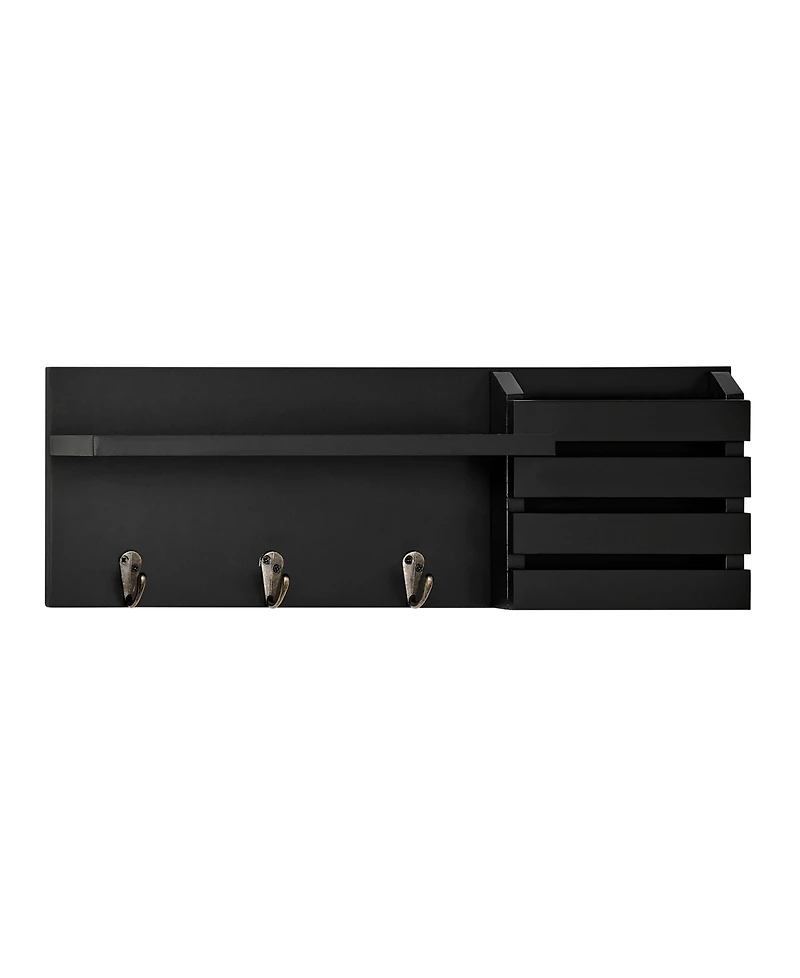 Danya B Utility Shelf with Pocket and Hanging Hooks