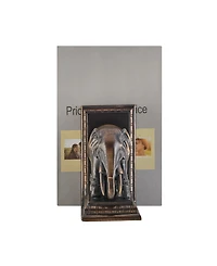 Danya B Ornate Elephants Polyresin Bronze Patina Finish Bookend, Set of 2
