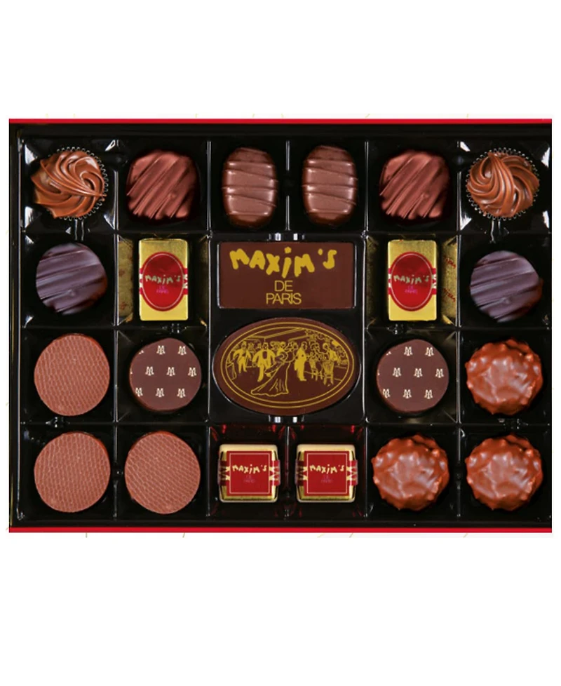 Maxim's De Paris Chocolate Assortment Paris Red Tin, 22 Pieces