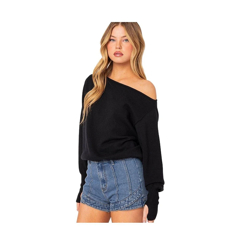Edikted Women's Off Shoulder Oversized Sweater