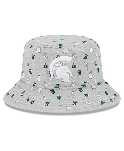 Toddler Boys and Girls New Era Heather Gray Michigan State Spartans Critter Bucket Hat