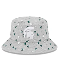 Toddler Boys and Girls New Era Heather Gray Michigan State Spartans Critter Bucket Hat