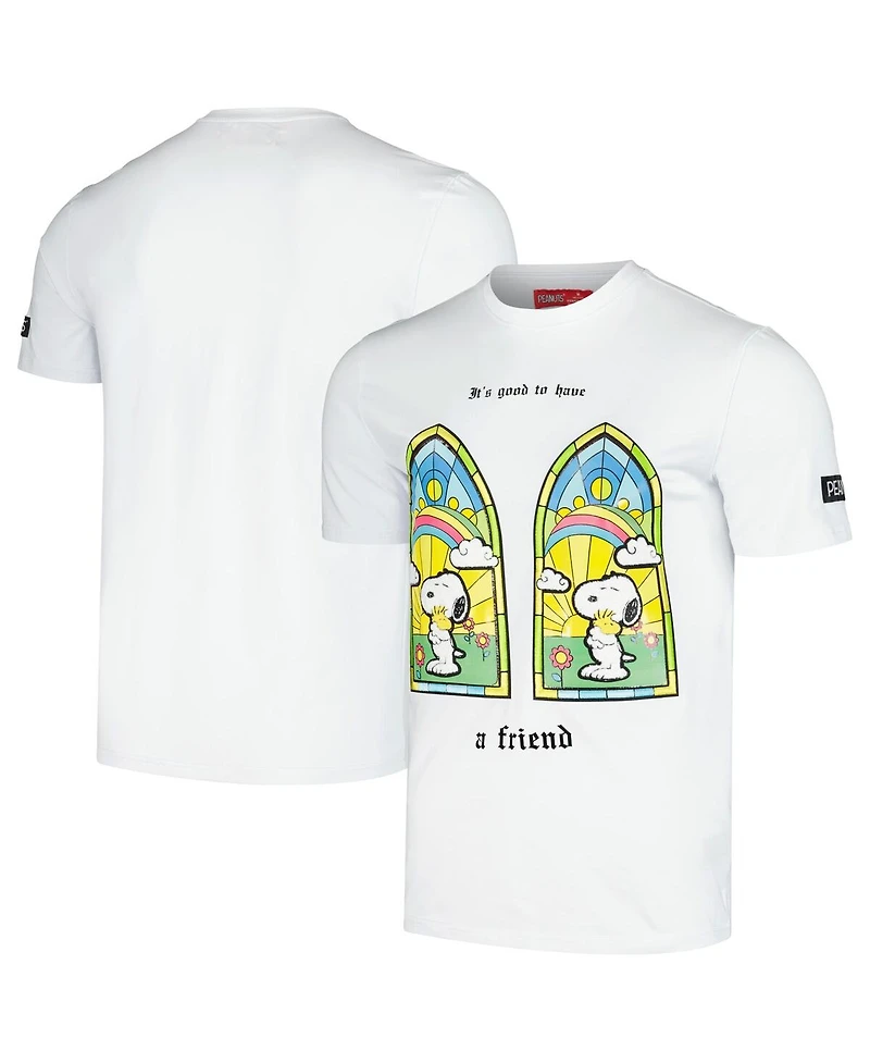 Men's and Women's Freeze Max White Peanuts Snoopy A Friend T-shirt