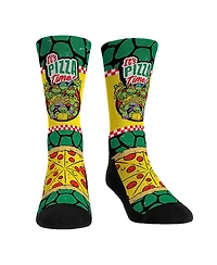 Men's and Women's Rock Em Socks Teenage Mutant Ninja Turtles Pizza Time Crew Socks