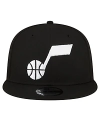 Men's New Era Utah Jazz Black and White 9FIFTY Snapback Hat