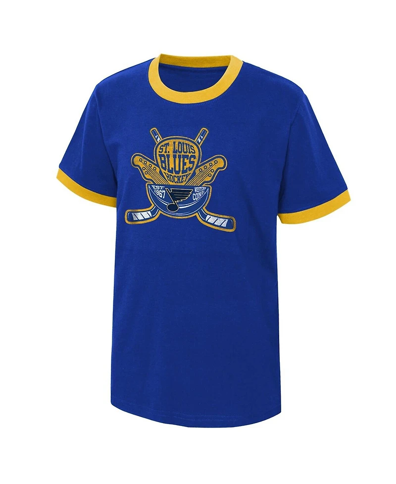 Big Boys Blue Distressed St. Louis Blues Ice City T-shirt