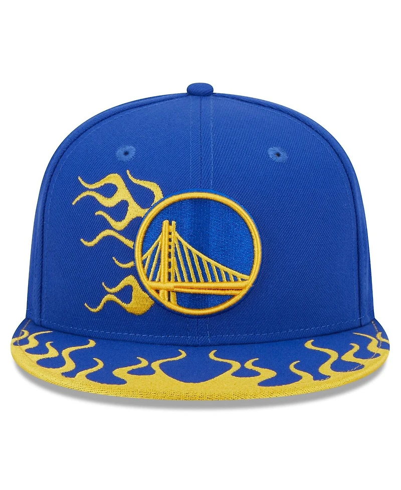 Men's New Era Royal Golden State Warriors 2024 Nba All-Star Game Rally Drive Flames 9FIFTY Snapback Hat