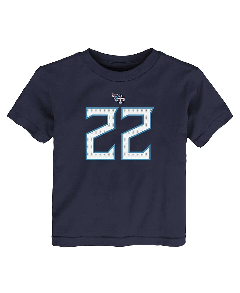 Toddler Boys and Girls Nike Derrick Henry Navy Tennessee Titans Player Name and Number T-shirt