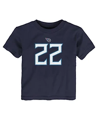 Toddler Boys and Girls Nike Derrick Henry Navy Tennessee Titans Player Name and Number T-shirt