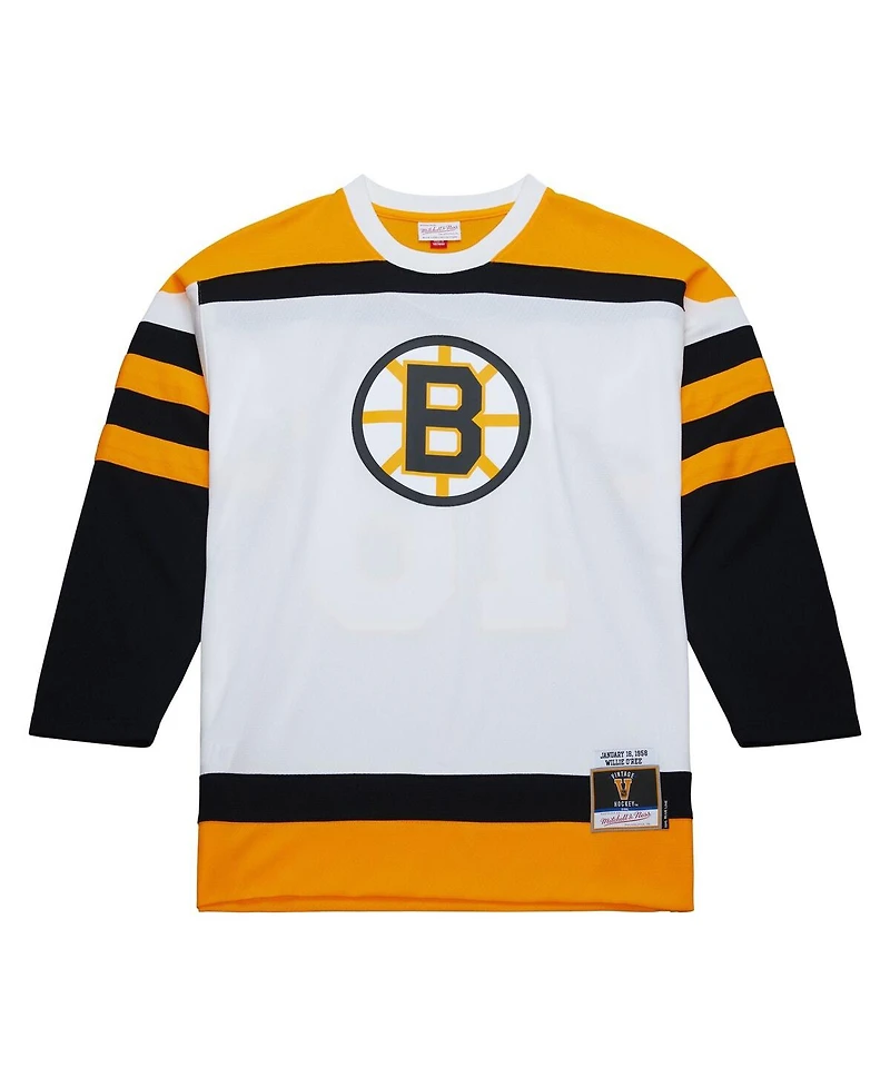 Men's Mitchell & Ness Willie O'Ree White Boston Bruins 1958 Blue Line Player Jersey