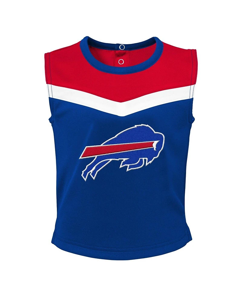 Girls Toddler Royal Buffalo Bills Spirit Cheer Three-Piece Cheerleader Set
