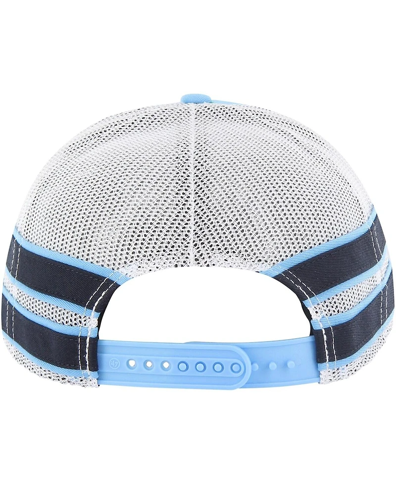 Men's '47 Brand Carolina Blue Distressed North Carolina Tar Heels Straight Eight Adjustable Trucker Hat