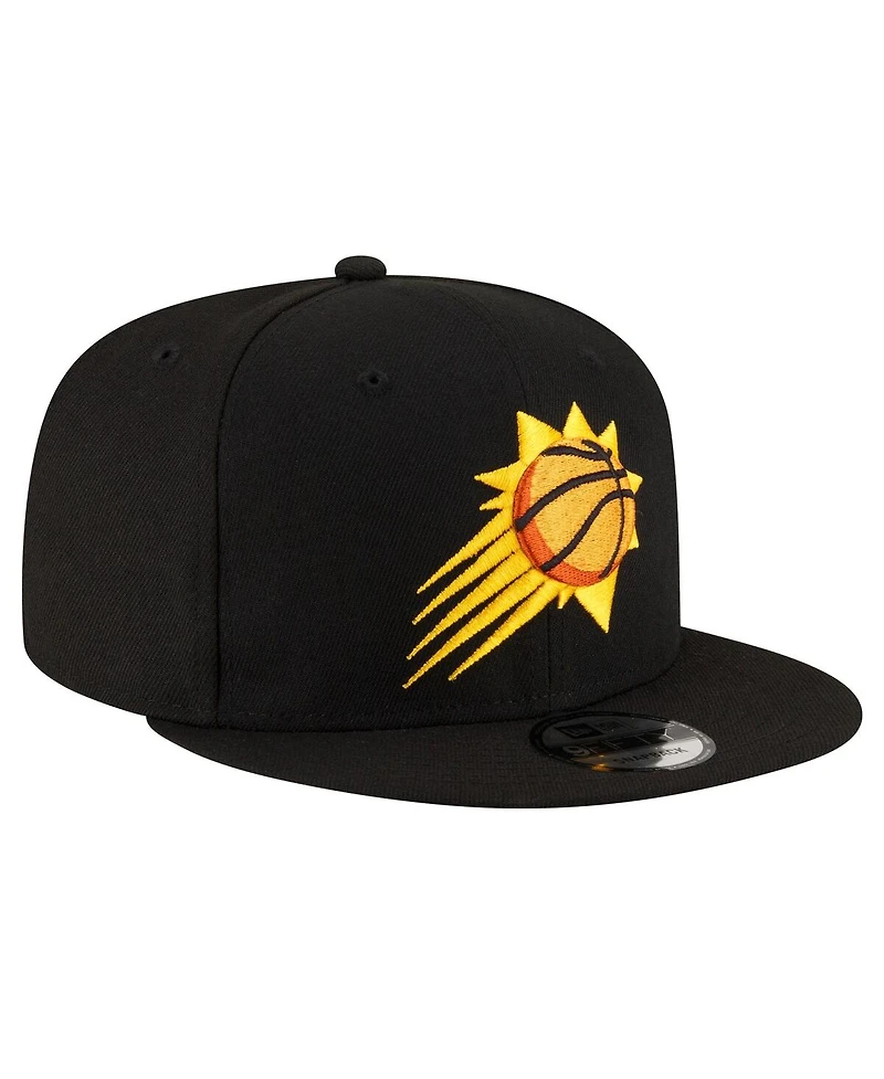 Men's New Era Black Phoenix Suns Official Team Color 9FIFTY Snapback Hat