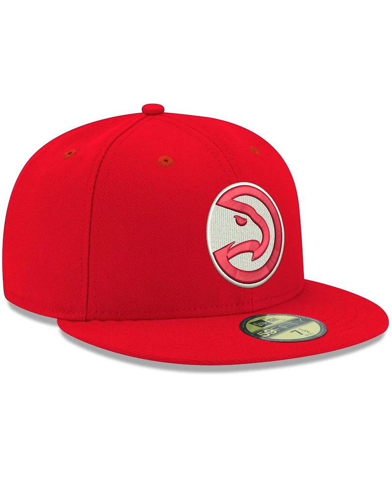 Men's New Era Red Atlanta Hawks Official Team Color 59FIFTY Fitted Hat