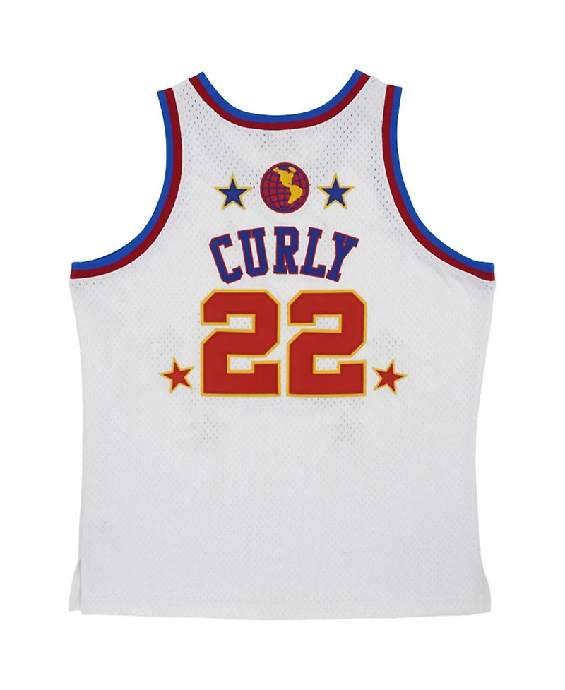 Men's Rings & Crwns Curly Neal White Harlem Globetrotters Throwback Swingman Jersey
