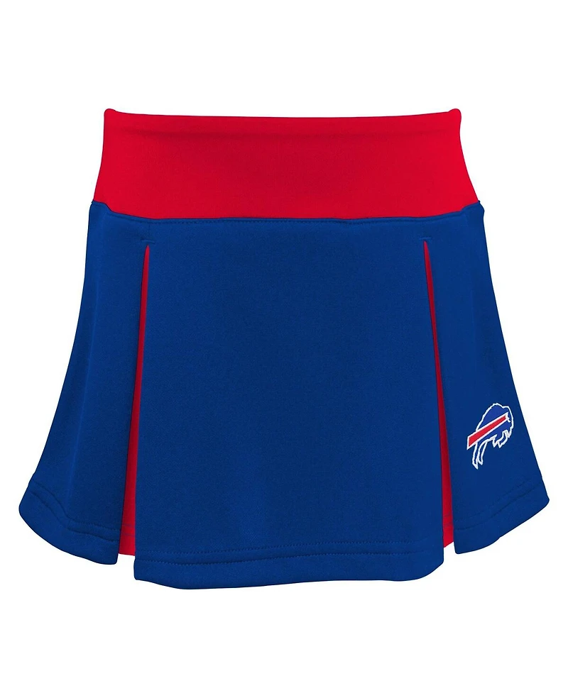 Girls Toddler Royal Buffalo Bills Spirit Cheer Three-Piece Cheerleader Set