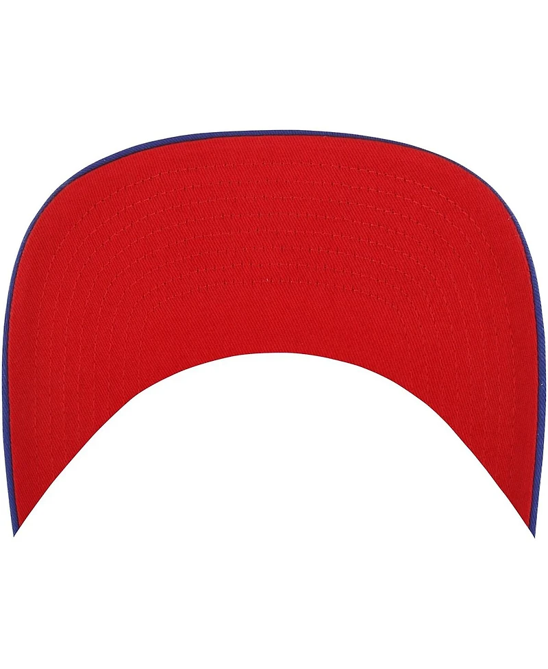 Men's '47 Brand Royal Distressed Kansas Jayhawks Straight Eight Adjustable Trucker Hat