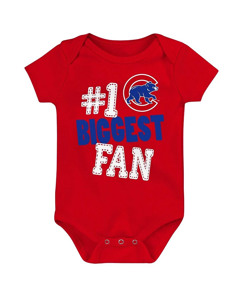 Baby Boys and Girls Fanatics Chicago Cubs Fan Pennant 3-Pack Bodysuit Set