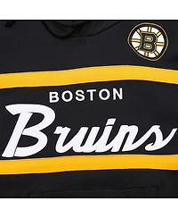 Men's Mitchell & Ness Black Boston Bruins Head Coach Pullover Hoodie