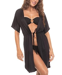 Guria Beachwear Women's Tie Front Short Kimono Cover-up