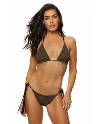 Guria Beachwear Women's Crinkle Lurex Reversible Triangle Bikini Top