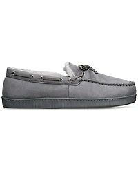Club Room Men's Faux-Suede Moccasin Slippers with Faux-Fur Lining, Created for Macy's
