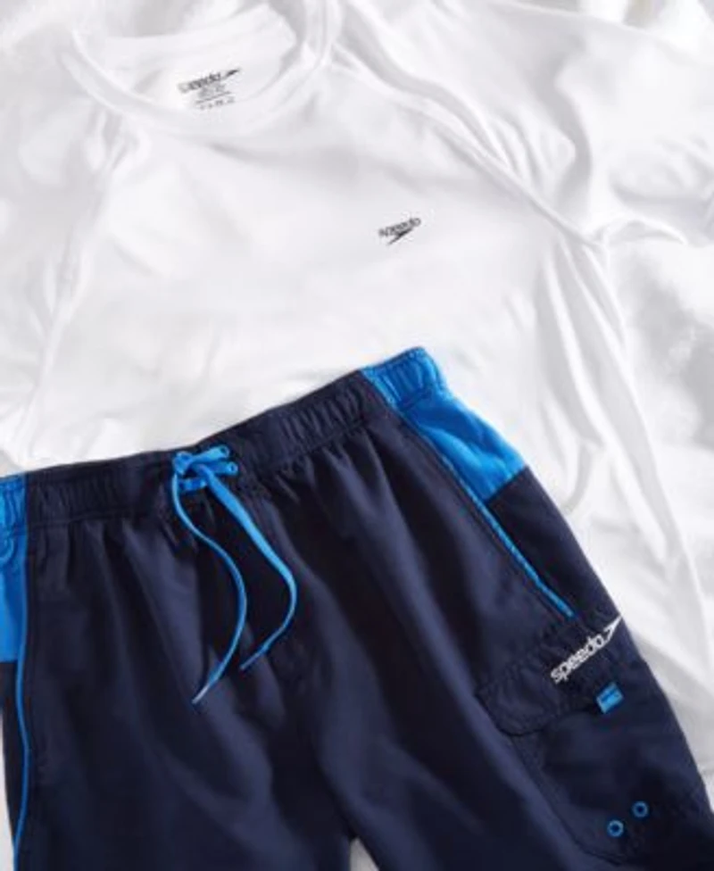 Speedo Mens Quick Dry Upf 50 Rash Guard Marina Sport Vaporplus 9 Swim Trunks