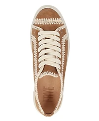 Frye Women's Ivy Crochet Low Lace Up Leather Sneakers