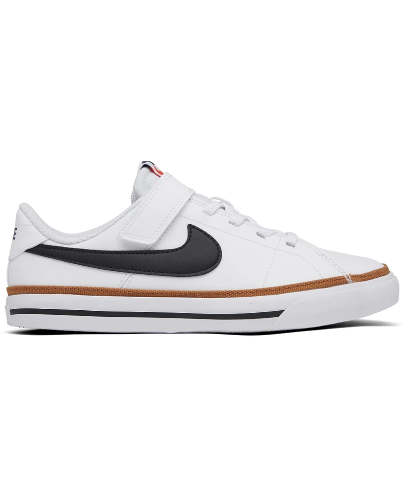 Nike Little Kids Court Legacy Adjustable Strap Closure Casual Sneakers from Finish Line