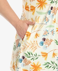 White Mark Plus Floral Sleeveless Tunic Top