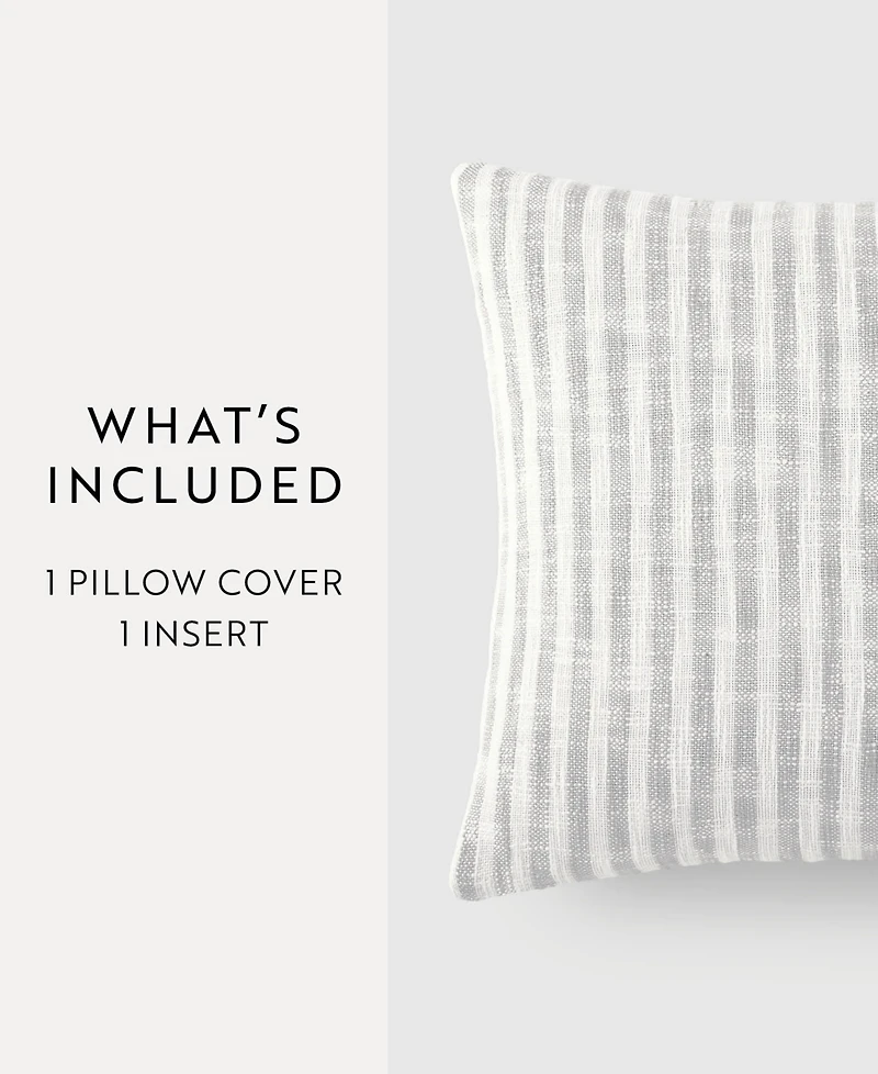 ienjoy Home Yarn Dyed Thin Stripe Decorative Pillow, 20" x