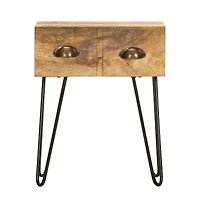 Bedside Cabinet 15.7"x11.8"x19.7" Solid Mango Wood