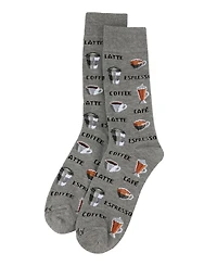MeMoi Men's Coffee Time Novelty Crew Socks