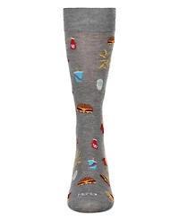 MeMoi Men's Burgers Fries Novelty Crew Socks