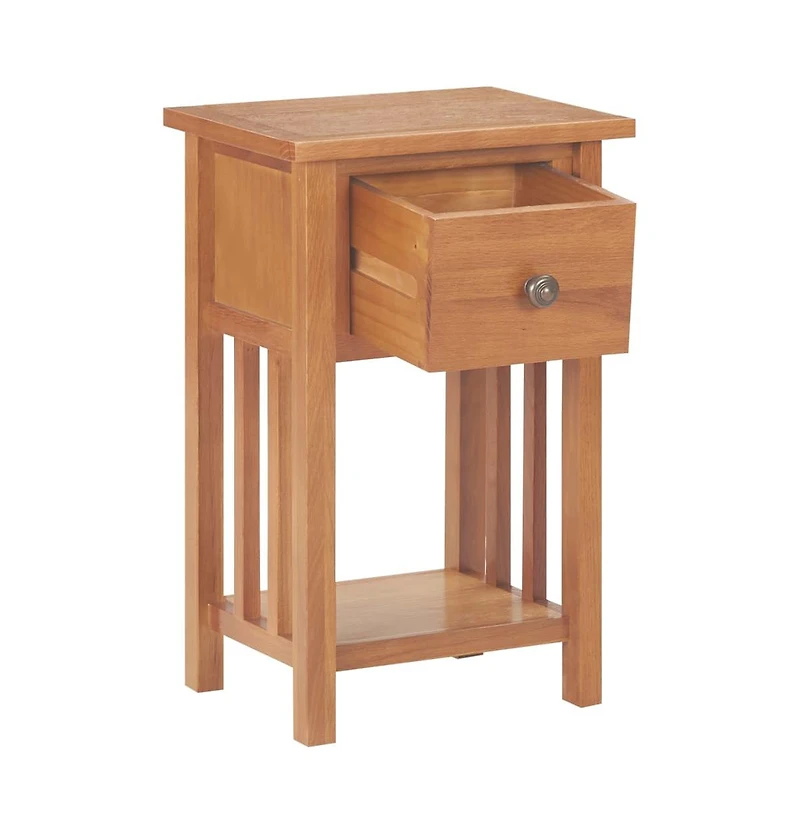 Magazine Table with Drawer 13.8"x10.6"x21.7" Solid Oak Wood