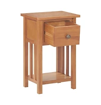 Magazine Table with Drawer 13.8"x10.6"x21.7" Solid Oak Wood