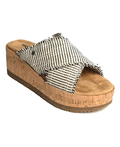 Minnetonka Women's Posey Crossband Wedge Sandal