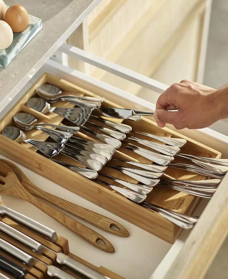Joseph Joseph Drawerstore Large Bamboo Compact Cutlery Organizer