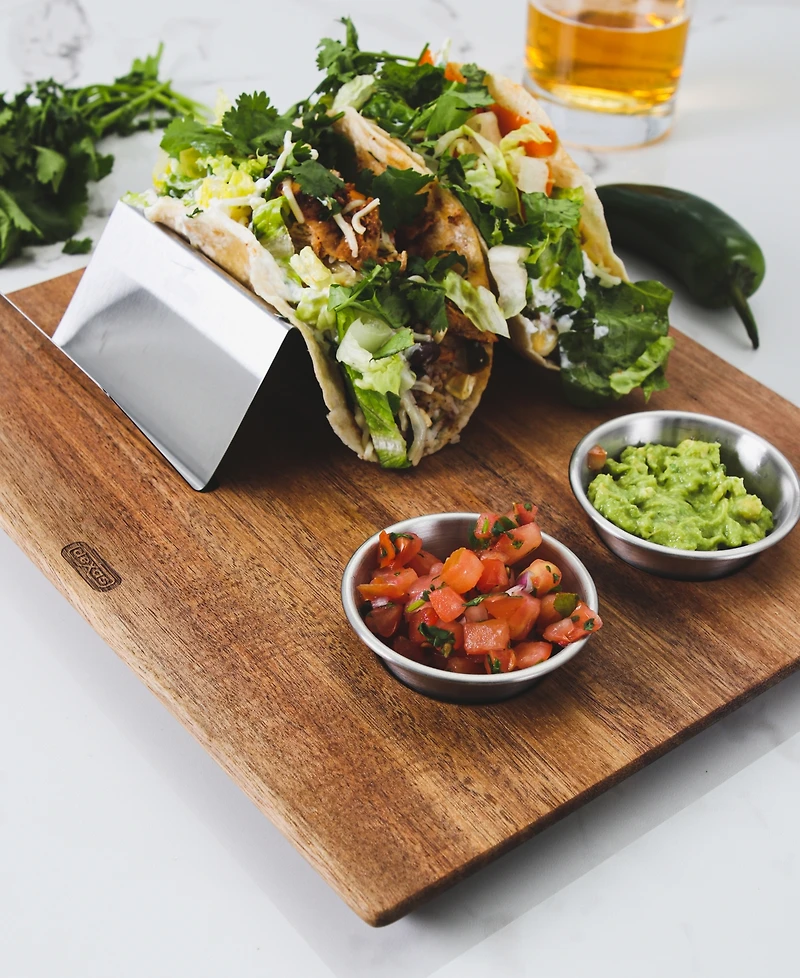 Dexas Acacia 12" x 10" Taco Board Set