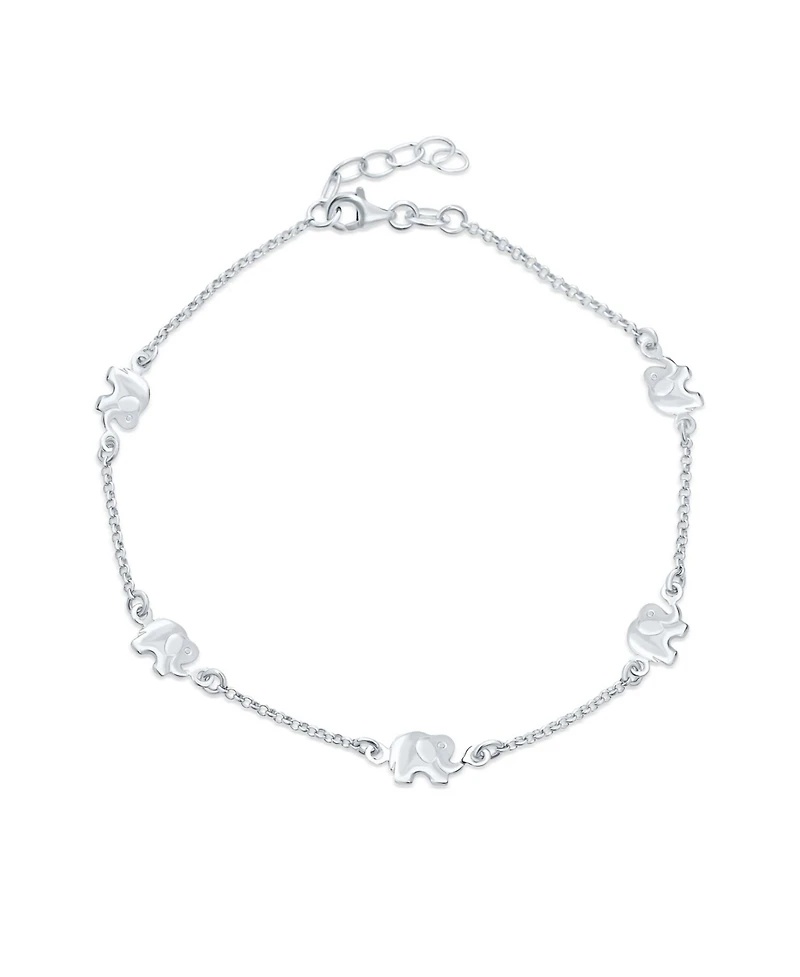 Bling Jewelry Zoo Animal Lucky Elephant Charm Anklet Ankle Bracelet Sterling Silver 910 Inch