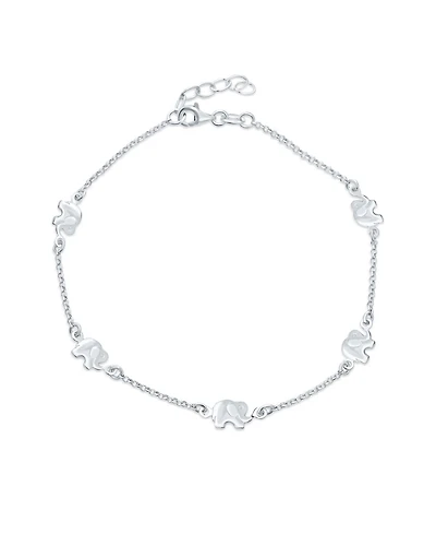 Bling Jewelry Zoo Animal Lucky Elephant Charm Anklet Ankle Bracelet Sterling Silver 910 Inch
