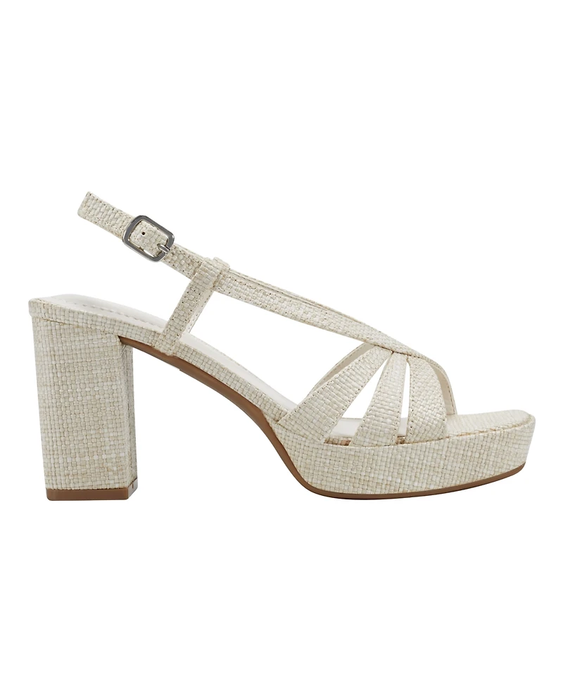 Bandolino Women's Brie Platform Strappy Dress Sandals - Light Natural Woven