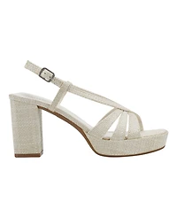 Bandolino Women's Brie Platform Strappy Dress Sandals - Light Natural Woven