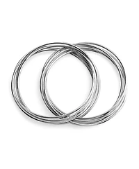 Bling Jewelry Set Of 10 Interlocking Twist Multi Stacking Bangle Bracelets Round Smooth Thin Stainless Steel