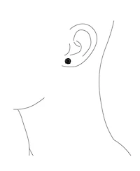 Bling Jewelry Black Round Solitaire Cubic Zirconia Stud Earrings Cz Screw back Black Plated Sterling Silver