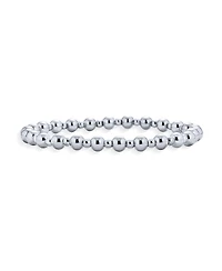 Bling Jewelry Modern Classic Round Alternating 3-5MM Ball Bead Stretch Bracelet Stretchable Shinny Sterling Silver