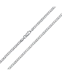 Bling Jewelry Solid 3MM Sterling Silver Miami Cuban Curb Chain Necklace