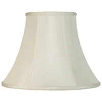 Imperial Shade Set of 2 Creme Medium Bell Lamp Shades 7" Top x 14" Bottom x 11" High Replacement with Harp and Finial