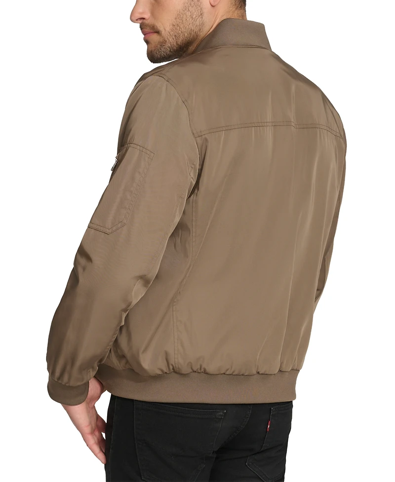 Calvin Klein Men's Solid-Color Zipper Flight Jacket