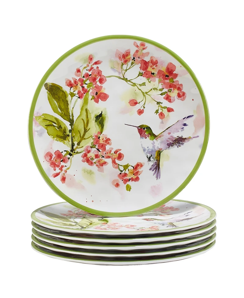 Certified International Hummingbirds Set of 6 Salad Plate 9", Service For 6